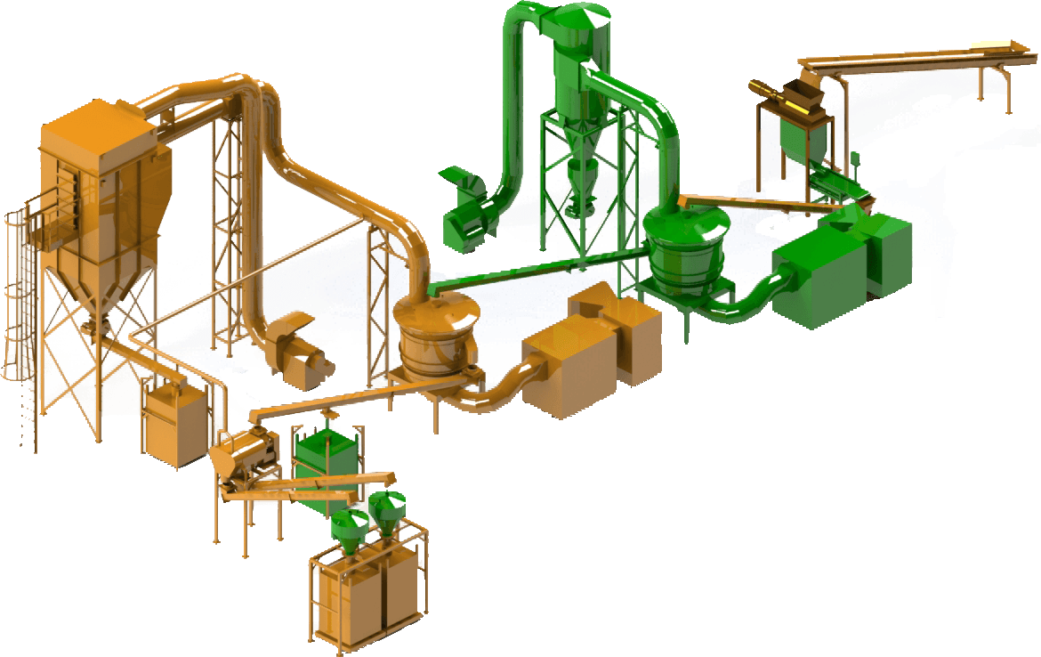 CAD drawing of bulk handling system